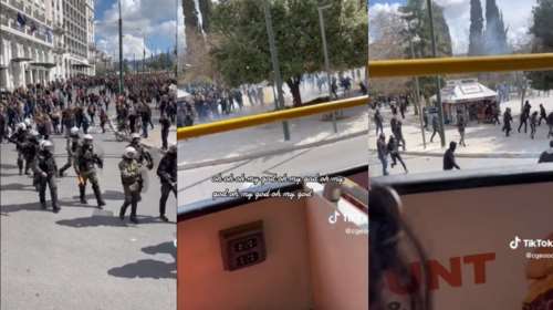 Επεισόδια στο Σύνταγμα: Τουρίστριες σε ανοιχτό λεωφορείο έπεσαν μέσα στις μολότοφ και τα χημικά- &quot;Παραλίγο να πεθάνουμε&quot;