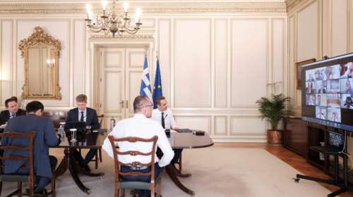 Μητσοτάκης σε τραπεζίτες: Πρώτο μέλημα η επιβίωση των επιχειρήσεων