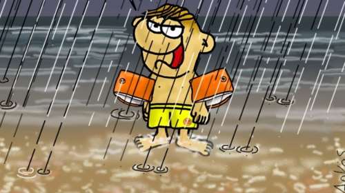 Το "δράμα" του Θανασάκη στη βροχή - Το σκίτσο του Αρκά για τον... φθινοπωρινό καιρό το καλοκαίρι