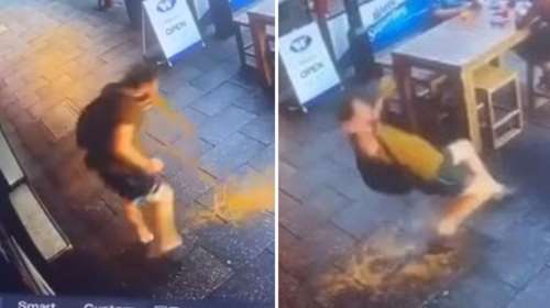 Μεθυσμένος έγινε viral: Εκανε εμετό και τρώει θεαματική τούμπα πάνω στον εμετό του [Βίντεο]