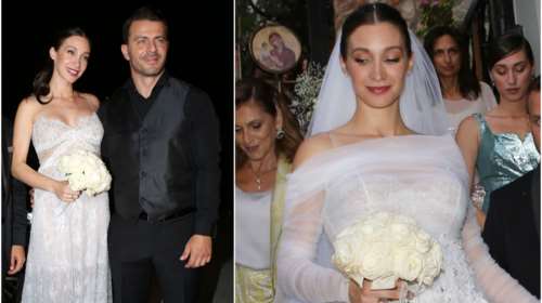 Γάμος Αγγελόπουλου: Το μυστικό της νυφικής εμφάνισης της Βαμβακούση και το &quot;δύο σε ένα&quot; νυφικό