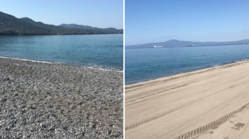 Χαμός στην Καλαμάτα: Σκέπασαν τα βότσαλα της παραλίας με άμμο - Έντονες αντιδράσεις