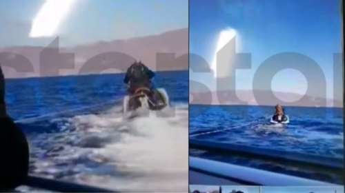 Διακινητής τραβάει με τζετ σκι το φουσκωτό με τους μετανάστες στο στενό της Μυκάλης