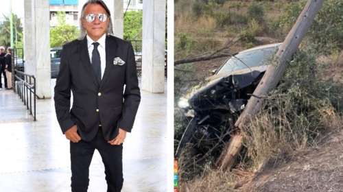 Το αυτοκίνητο του Ηλία Ψινάκη ξέφυγε από τον δρόμο και καρφώθηκε σε κολώνα- Tι συνέβη [εικόνες]