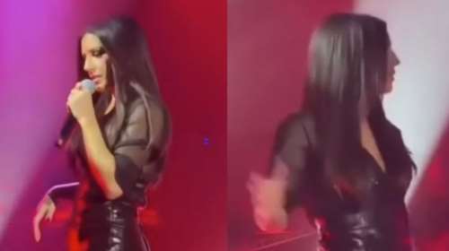 Ξέσπασε η Ιουλία Καλλιμάνη πάνω στη σκηνή - Θαμώνας πέταξε λουλούδια μαζί με νερό στο πρόσωπό της [βίντεο]