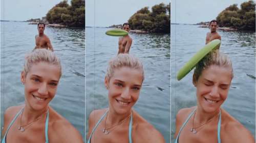 O Δήμος Αναστασιάδης &quot;προσγείωσε&quot; το φρίσμπι στο κεφάλι της Τζένης Θεωνά- Δείτε το απολαυστικό βίντεο