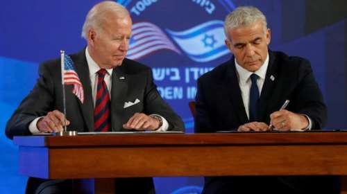 Μπάιντεν και Λαπίντ υπέγραψαν τη "Διακήρυξη της Ιερουσαλήμ" - Δέσμευση ότι δεν θα αποκτήσει πυρηνικά το Ιράν