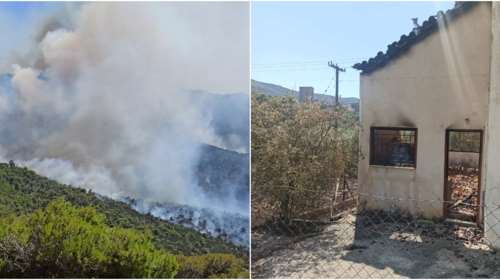 Φωτιά στο Πόρτο Γερμενό: Κάηκε σπίτι - Μάχη με τις φλόγες και τους ισχυρούς ανέμους - Εκκενώθηκε ο Μύτικας [Εικόνες]