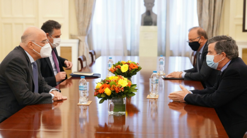 Συνάντηση Δένδια με τον Πολιτικό Διοικητή του Αγίου Όρους, Θανάση Μαρτίνο