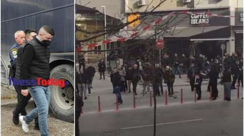 Δίκη Άλκη Καμπανού: Αποχώρησαν από την πίσω πόρτα οι κατηγορούμενοι – &quot;Κάτω το κεφάλι ρε&quot;, φώναξαν οι διαδηλωτές [βίντεο]