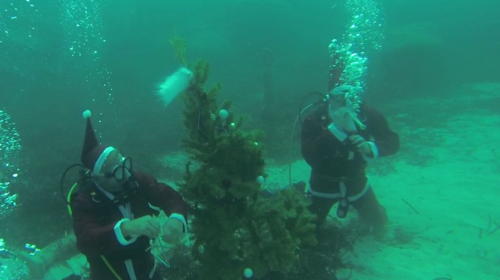 Κύπρος: Ντύθηκαν Άγιοι Βασίληδες και είπαν τα κάλαντα... υποβρύχια [Εικόνες - Βίντεο]