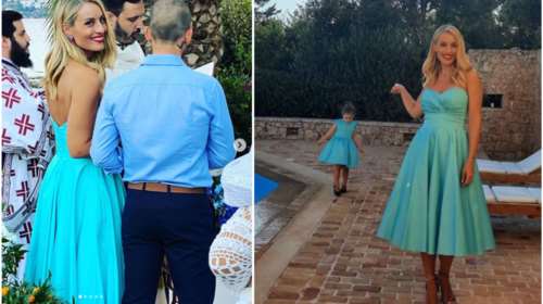 Μαμά και κόρη με το ίδιο κοκτέιλ φόρεμα: Η Αλεξάνδρα Μαροσούλη μικρογραφία της Ελεονώρας Μελέτη [Εικόνες]