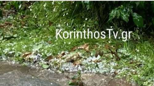 Το χαλάζι... σάρωσε τη Λαύκα Στυμφαλίας: Ζημιές σε κηπευτικά και αμπέλια [Βίντεο]