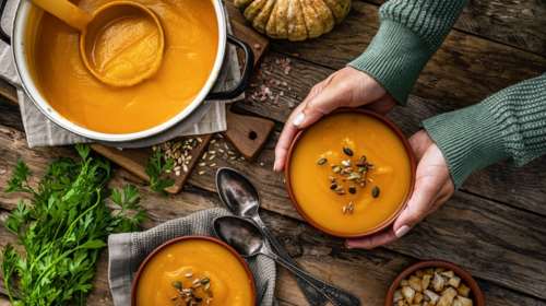 Ζεστή και θρεπτική βελουτέ σούπα με κολοκύθα &amp; γλυκοπατάτα - Ό,τι πρέπει για τον χειμώνα
