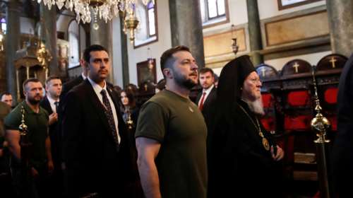 Μαζί με τον Οικουμενικό Πατριάρχη Βαρθολομαίο προσευχήθηκε ο Ζελένσκι