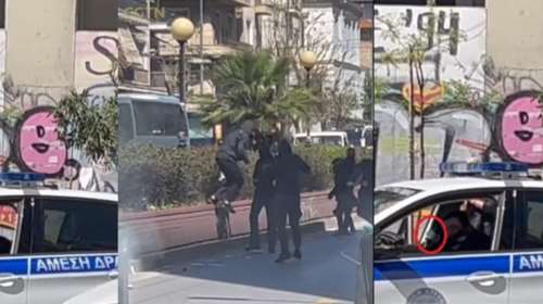 ΑΣΟΕΕ: Βίντεο-ντοκουμέντο με τον αστυνομικό που πυροβολεί 4 φορές στον αέρα - Πέτρα περνάει... κοντά από το μάτι του