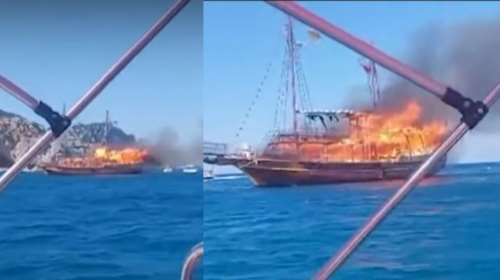 Ρόδος: Νέο βίντεο ντοκουμέντο από το φλεγόμενο ημερόπλοιο και την επιχείρηση διάσωσης