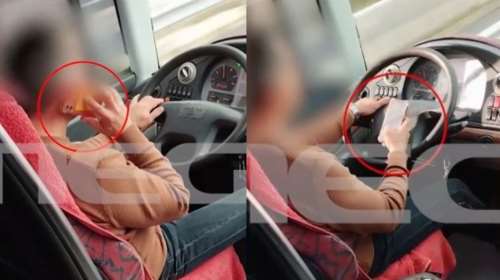 Φόβος και τρόμος &quot;ραλίστας&quot; οδηγός ΚΤΕΛ- Πήγαινε με 130χλμ. και με το τηλέφωνο κολλημένο πάνω του σε Αθήνα-Πύργο