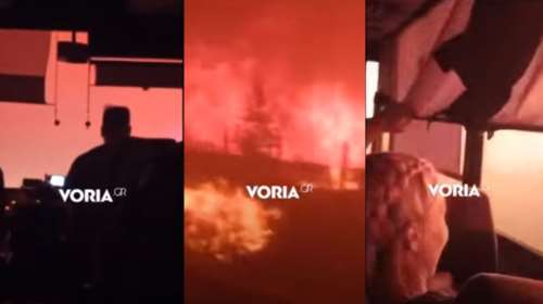 Φωτιά στην Αλεξανδρούπολη: Βίντεο που κόβει την ανάσα-Λεωφορείο με πυροσβέστες περνά μέσα από τις φλόγες- &quot;Ερχόμαστε...&quot;