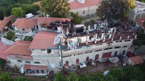 Θλίψη για την Ιερά Μονή Βαρνάκοβας: Εικόνες από drone αποκαλύπτουν την καταστροφή από τη φωτιά [Βίντεο]