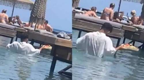 Ρόδος: Παρέμβαση εισαγγελέα για τον "κολυμβητή" εργαζόμενο που σέρβιρε μέσα στη θάλασσα