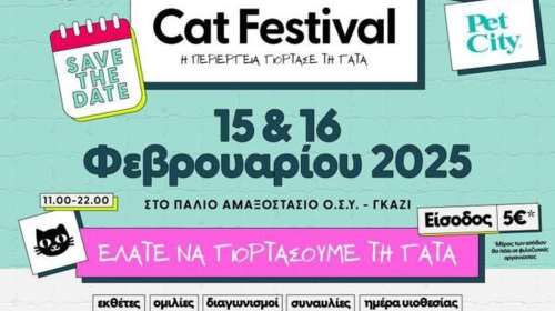 Γατογονείς και λάτρεις της γάτας, ετοιμαστείτε: Το Cat Festival έρχεται στις 15 και 16 Φεβρουαρίου