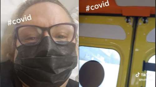 Στο νοσοκομείο η Καίτη Φίνου: &quot;Νιώθω σαν να με βλέπω από ένα σύννεφο&quot;- Εικόνες μέσα από το ασθενοφόρο [Βίντεο]