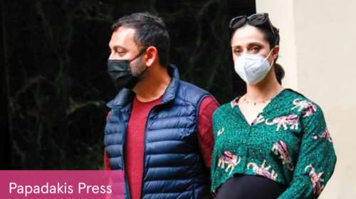 Ευαγγελία Συριοπούλου: Βόλτα με τον Στράτο Πατσατζή στο κέντρο της πόλης λίγο πριν γεννήσει