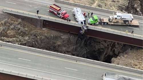 Συγκλονιστικός απεγκλωβισμός από όχημα που κρεμόταν από αερογέφυρα του Αϊντάχο [εικόνες - βίντεο]