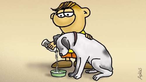 Το σκίτσο και το μήνυμα του Αρκά για τα ζώα τις ημέρες του καύσωνα