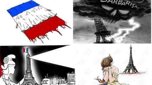 Σκιτσογράφοι από όλον τον κόσμο θρηνούν για το Παρίσι