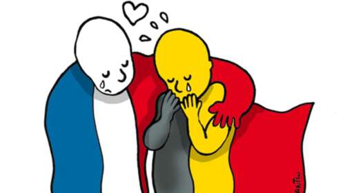 Η Γαλλία &quot;παρηγορεί&quot; το Βέλγιο στο συγκλονιστικό σκίτσο της Le Monde