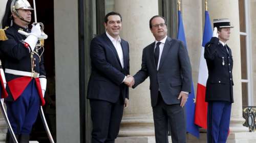 Χωρίς κοινές δηλώσεις έληξε η συνάντηση Ολάντ - Τσίπρα στα Ηλύσια