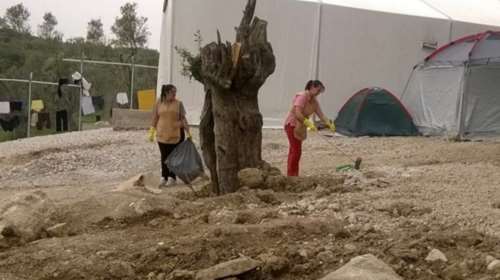 Ξεχορταριάζουν και ασπρίζουν το hotspot για την επίσκεψη του Πάπα