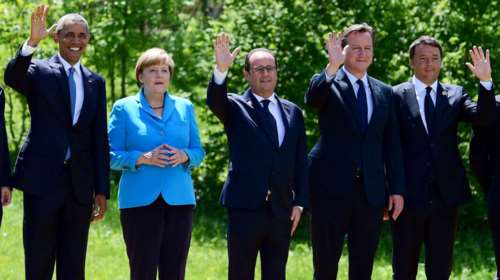 Η Μέρκελ συναντά Ομπάμα, Ολάντ, Κάμερον και Ρέντσι