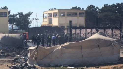 Φωτιά στο κέντρο φιλοξενίας προσφύγων στα Διαβατά