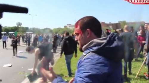 Αγριο ξύλο σε διαδήλωση κατά του Ρέντσι στην Πίζα