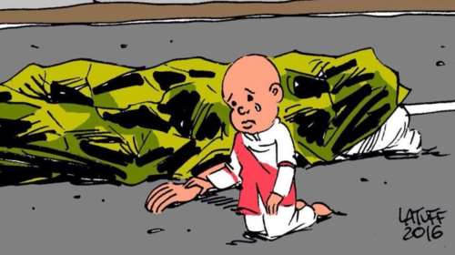 Ένα συγκλονιστικό σκίτσο μετά τη φωτογραφία της φρίκης