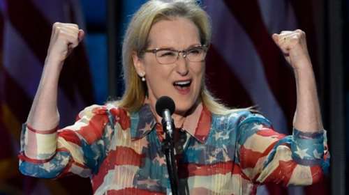 Η ιαχή νίκης της Μέριλ Στρίπ για την Χίλαρι Κλίντον -video-