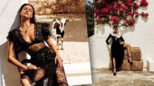 Η Ιρίνα Σάικ με μαύρη δαντέλα βάζει φωτιά στη Μεσόγειο - φωτό-