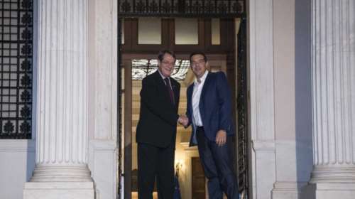 Συνάντηση Τσίπρα με Αναστασιάδη στο Μέγαρο Μαξίμου