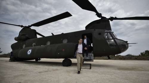 Στη Θάσο με Σινούκ ο Τσίπρας, τεράστια καταστροφή από την φωτιά