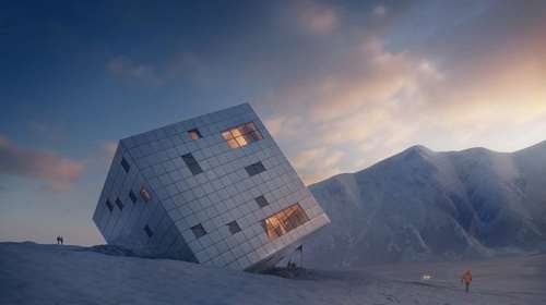 Ενας κύβος ριγμένος στο χιόνι κρύβει ένα ασύλληπτο καταφύγιο!