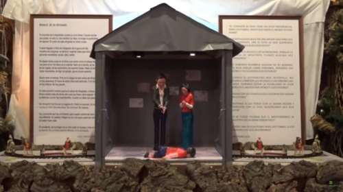 Συγκλονιστική αναπαράσταση:Εβαλαν σε φάτνη τον μικρό Αϊλάν ως Θείο βρέφος