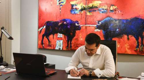 Οι χειρόγραφες ευχές Τσίπρα στους πολιτικούς αρχηγούς: δείτε την κάρτα