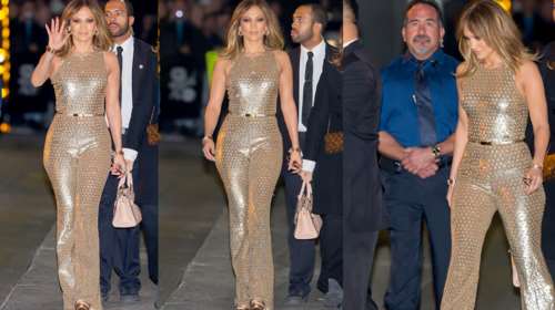 Η Τζένιφερ Λοπέζ με χρυσή «κολλητή» φόρμα: αποθέωση στις καμπύλες της