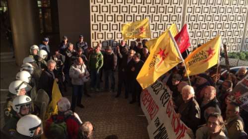 Έφοδος στο Χίλτον από Λαφαζάνη, Στρατούλη και ΛΑΕ