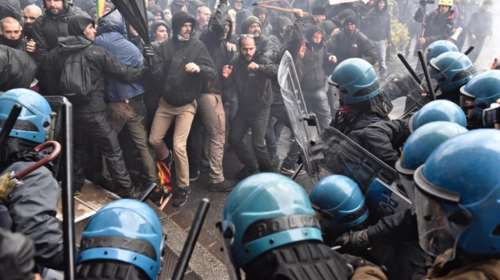 Ταραχώδεις διαδηλώσεις κατά Ρέντσι στη Φλωρεντία