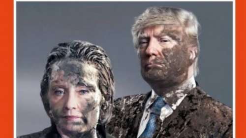 Εξώφυλλο του Spiegel «επιτομή» της μονομαχίας Τράμπ-Χίλαρι