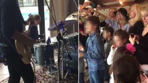 Η Βίσση τραγουδά και ο γιος του Καρβέλα παίζει ντραμς στο πάρτι του!